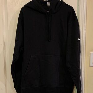 Nike Men's Black Hoodie with White Logo